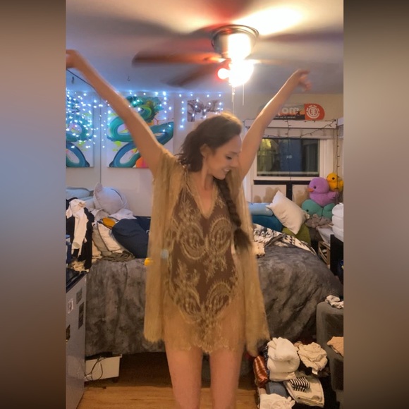 Other - Brown and Gold Sheer Cover Up